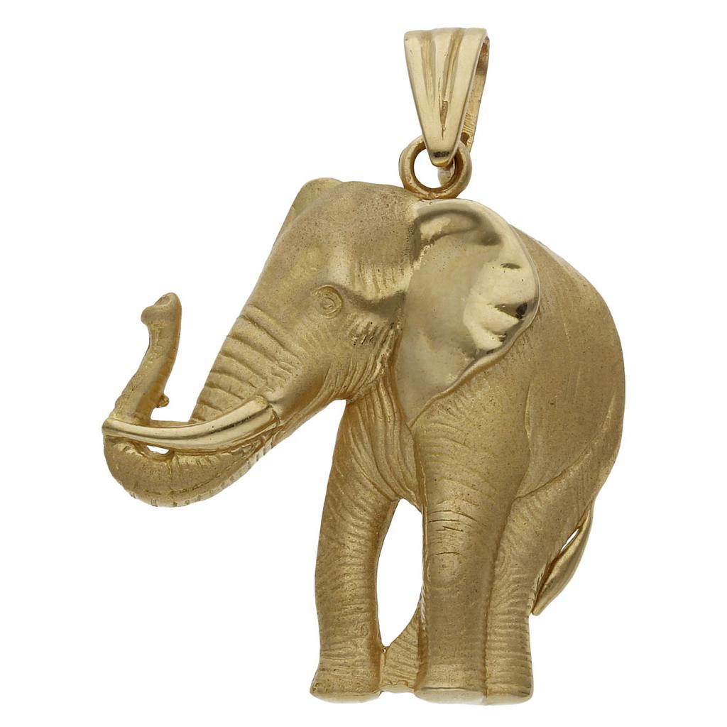 COLGANTE ELEFANTE ORO 18KL - 29X33MM